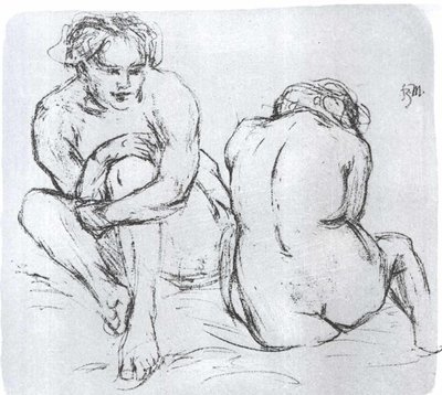 Two Nudes by Franz Marc